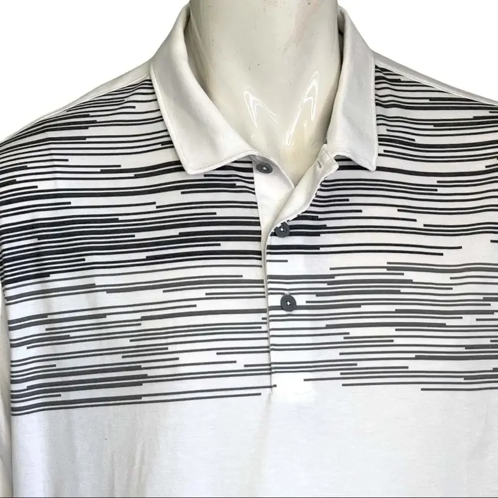 PUMA Men XL White Black Business Casual Preppy Golf Short Sleeve Polo Sh…